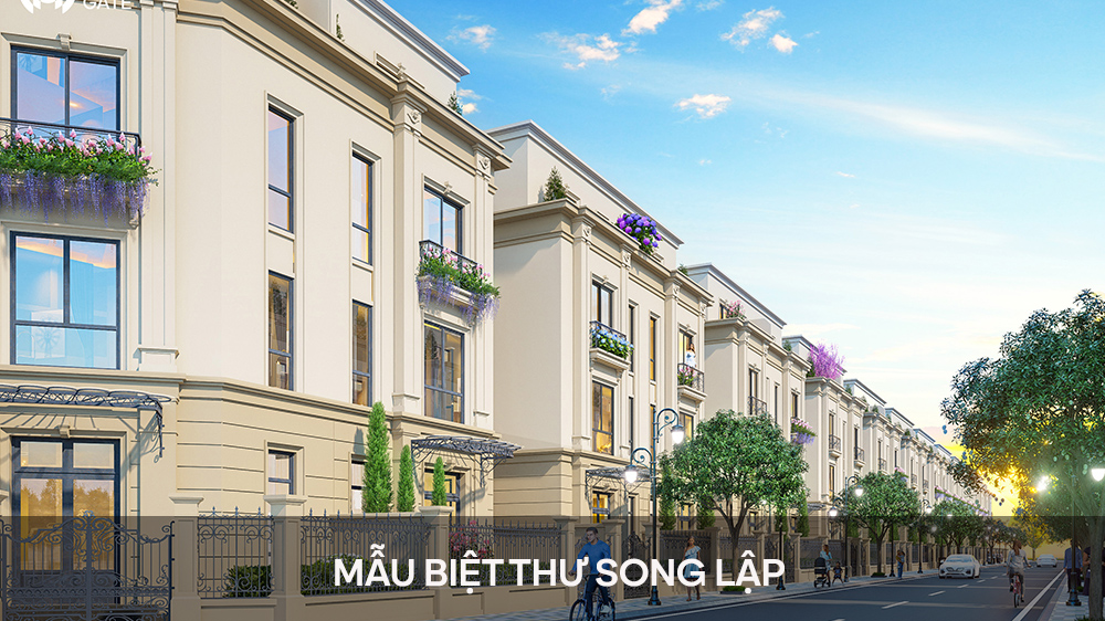 Phối cảnh biệt thự song lập PK TInh Hoa phong cách Ý